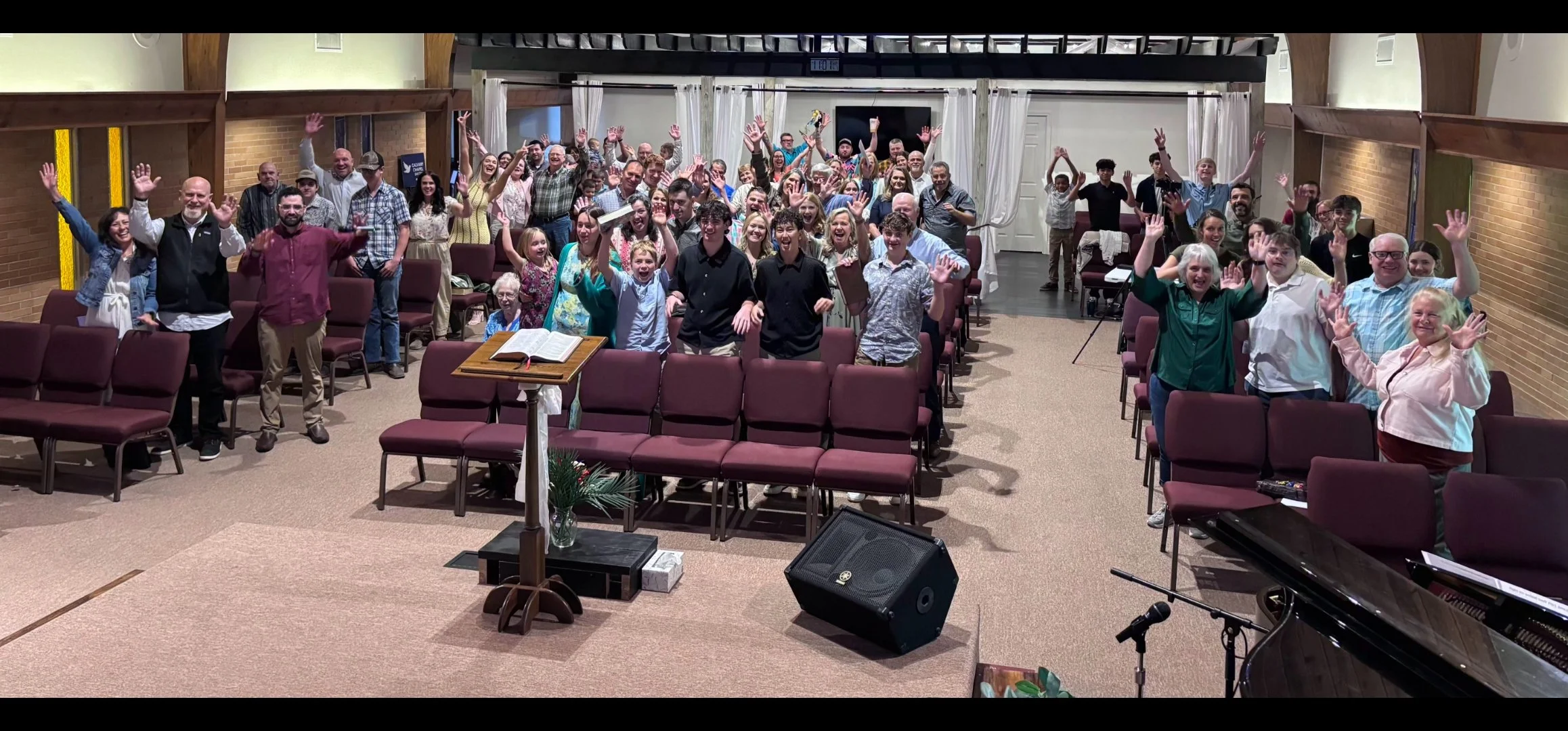 Church family gathering together