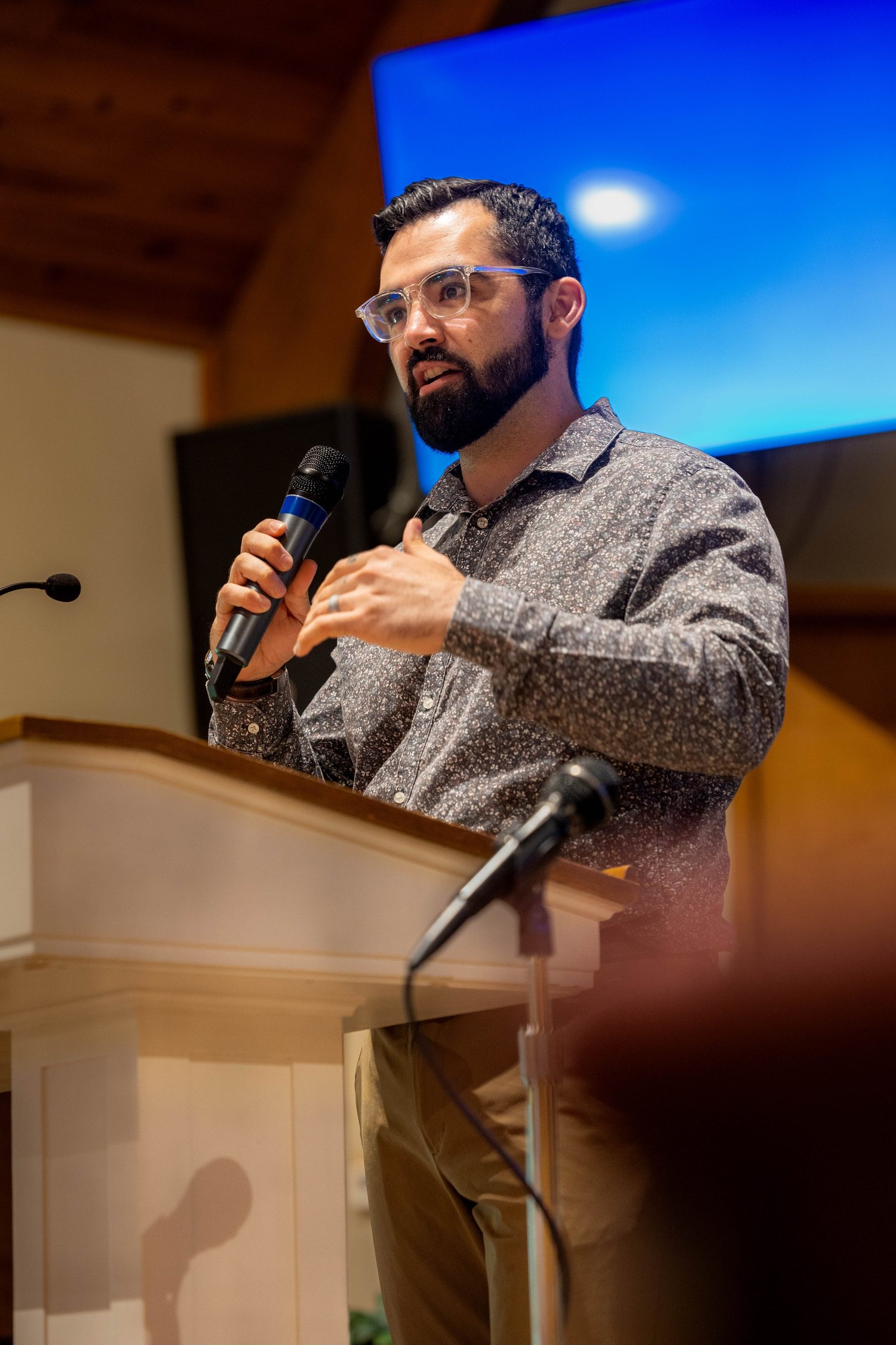 Pastor Sam Cruz teaching at Calvary Chapel Dayton